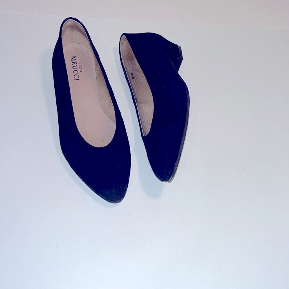 Vintage Sesto Meucci black suede leather shoes
